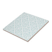 Rol Damask Pattern Lt Duck Egg Blue op White Tegeltje (Zijkant)
