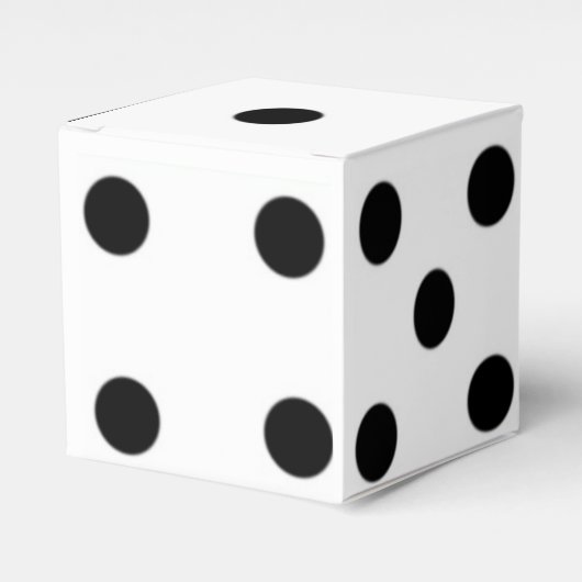 Rol de Dice-Black & White Lucky Dice Bedankdoosjes (Voorkant Zijde)