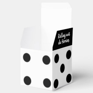 Rol de Dice-Black & White Lucky Dice Bedankdoosjes