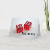 Rol de dobbelsteen en neem een kans, bel me - kaart (Voorkant)