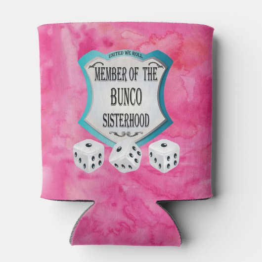 Rol de dobbelstenen met je Bunco zusterschap Blikjeskoeler (Achterkant)