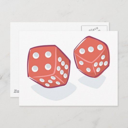 Rol de Rode Dice Briefkaart (Voorkant / Achterkant)