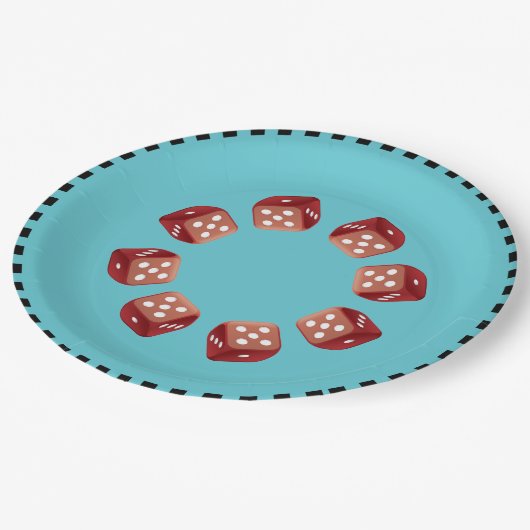 Rol de Rode Dice Papieren Bordje (Gekanteld)