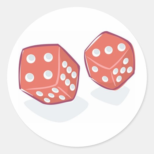 Rol de Rode Dice Ronde Sticker (Voorkant)