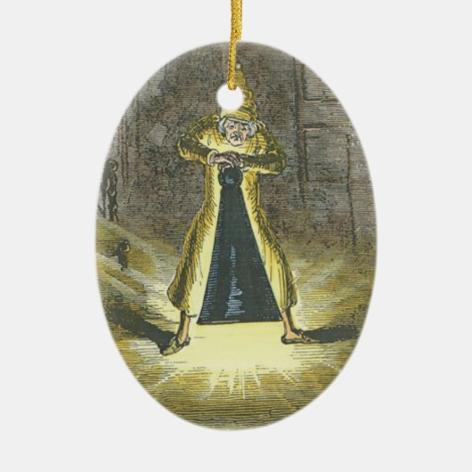 Rol die probeert de Ghost of Kerstmis te stoppen Keramisch Ornament (Voorkant)