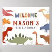 Rol! Dinosaurussen Jongen Verjaardagsfeestje Welko Poster (Voorkant)