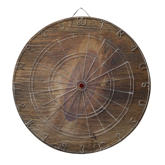 Rol, donkerbruin, bijtend hout dartbord (Voorkant)