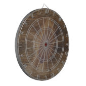 Rol, donkerbruin, bijtend hout dartbord (Voorkant Links)