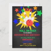 Rol door... STRIKE Bowling Verjaardagsfeestje Kaart (Voorkant)