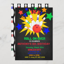 Rol door... STRIKE Bowling Verjaardagsfeestje Kaart