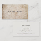 Rol eenvoudige, roestbijtende,  beige steen visitekaartje (Voorkant / Achterkant)