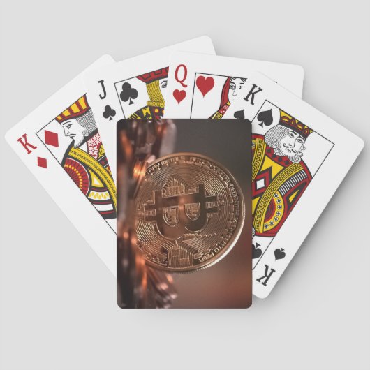 Rol en glanzend bitmunt pokerkaarten (Achterkant)