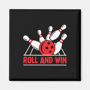 Rol En Win Bowling Speler Grappige Bowler Magneet