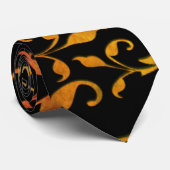 Rol en zwart, dun stropdas (Opgerold)