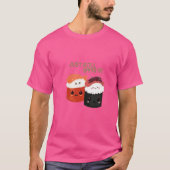 Rol er gewoon mee – Kawaii Sushi Pun T-shirt (Voorkant)