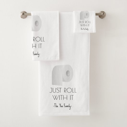 "Rol er gewoon mee" Sarcastisch toiletpapier ontwe Bad Handdoek (Insitu)