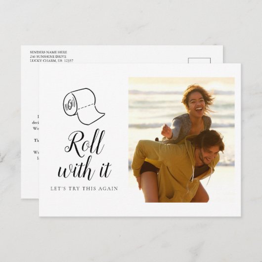 Rol er mee Foto Wijzig de Datum Datum vastleggen Aankondigingskaart (Voorkant / Achterkant)