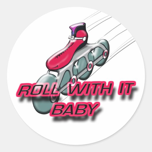 Rol ermee, Baby Ronde Sticker (Voorkant)