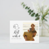Rol Ermee Foto Wijzig de Datum Bewaar de Datum Aankondigingskaart (Staand voorkant)