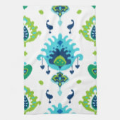 Rol felblauwe en groene stammenikafdruk theedoek (Verticaal)