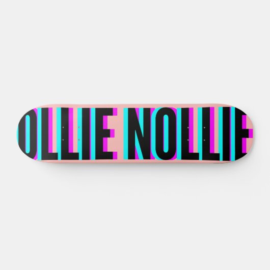 Rol Glitch Light Pink Ollie Nollie Skateboard (Horizontaal)