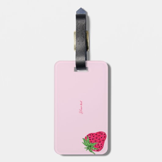 Rol Glitter Strawberry Pink Bagagelabel (Achterkant verticaal)