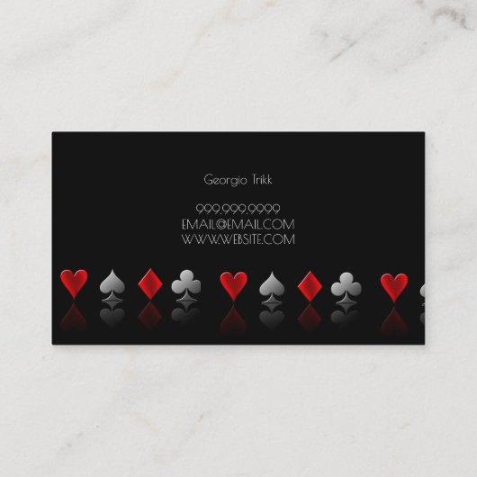 Rol, goochelaar, entertainmentkaart visitekaartje (Achterkant)