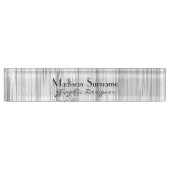 Rol grijs bamboehout met tekst naambordje (Voorkant)