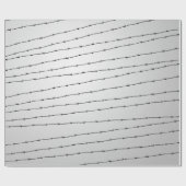 Rol grijs wit en zwart prikkeldraad cadeaupapier (Vlak)