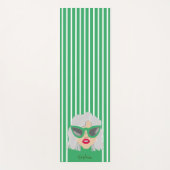 Rol grijze vrouw met bril aangepaste naam yogamat (Voorkant)