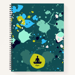 Rol groene schilderplaatsnaam Yoga Exercise-laptop Notitieboek