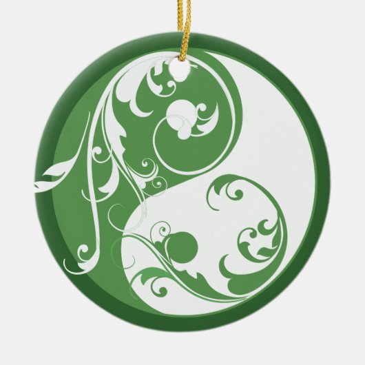 Rol groene yin & Yang Ornament (Voorkant)