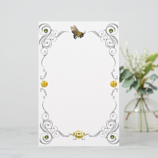 Rol honingbijen briefpapier (Staand voorkant)