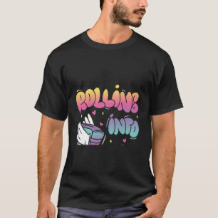 Rol in 4 Backprint Roller die Birthday Skating T-shirt