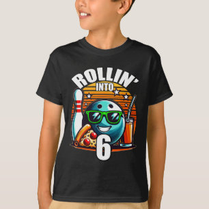 Rol in 6 Bowling Verjaardagsfeestje 6de Verjaardag T-shirt