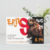 Rol in avontuur met woeste T-Rex Verjaardag Kaart (Staand voorkant)