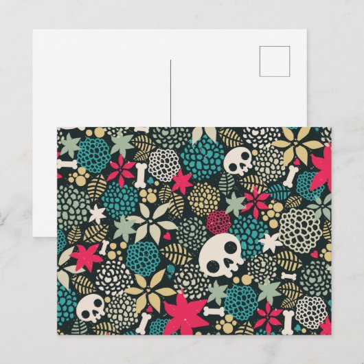 Rol in bloemen aankondigingskaart (Voorkant / Achterkant)