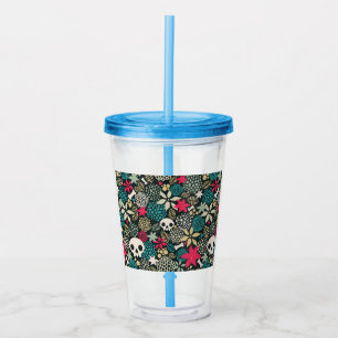 Rol in bloemen acryl drinkbeker