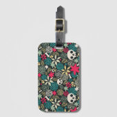 Rol in bloemen bagagelabel (Voorkant (verticaal))