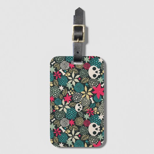 Rol in bloemen bagagelabel (Voorkant (verticaal))