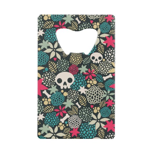 Rol in bloemen creditkaart flessenopener (Voorkant)