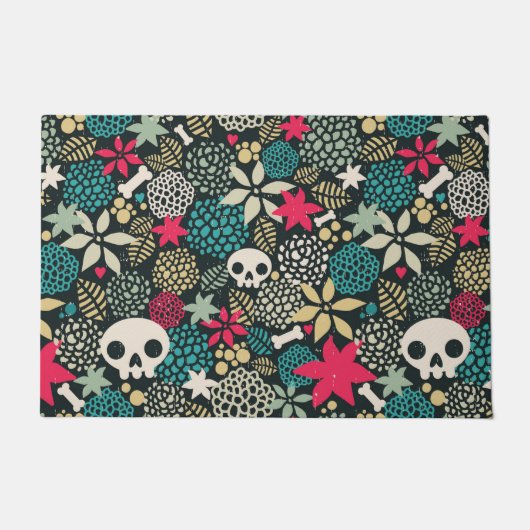 Rol in bloemen deurmat (Voorkant)