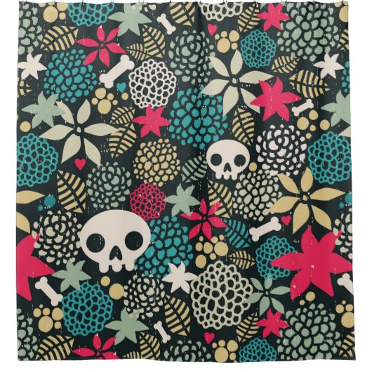 Rol in bloemen douchegordijn (Voorkant)