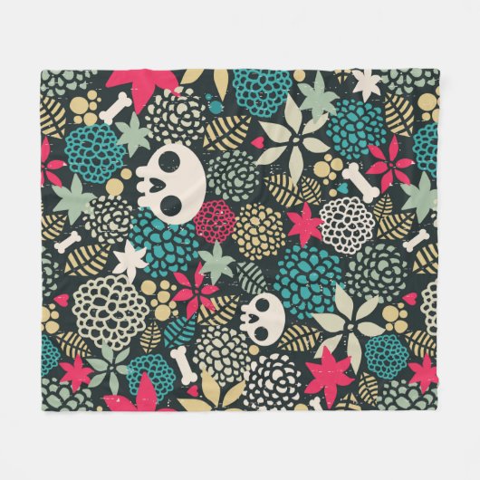 Rol in bloemen fleece deken (Voorkant (Horizontaal))