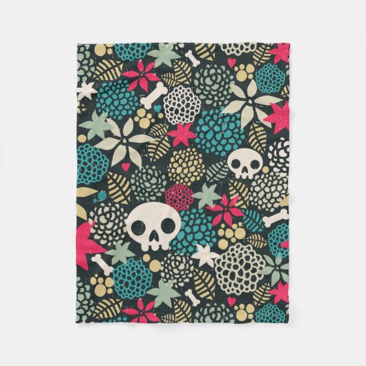 Rol in bloemen fleece deken (Voorkant)
