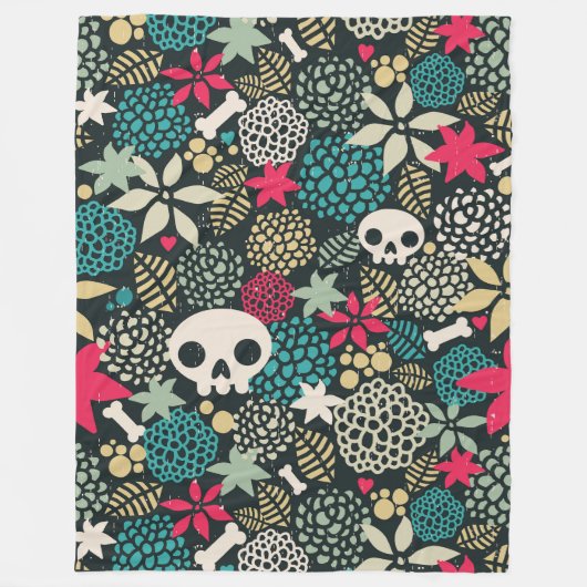 Rol in bloemen fleece deken (Voorkant)