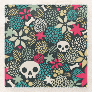 Rol in bloemen glazen onderzetter