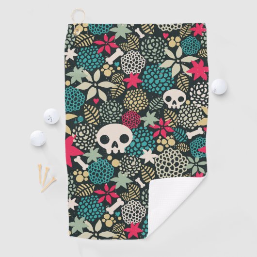 Rol in bloemen golfhanddoek (Insitu)