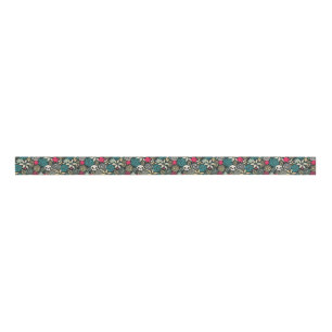 Rol in bloemen grosgrain lint