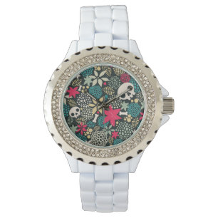 Rol in bloemen horloge
